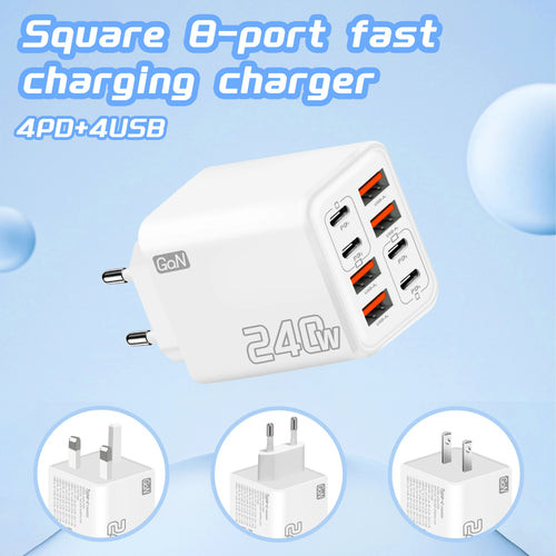 240W USB C Charger 8 in 1 Adapter