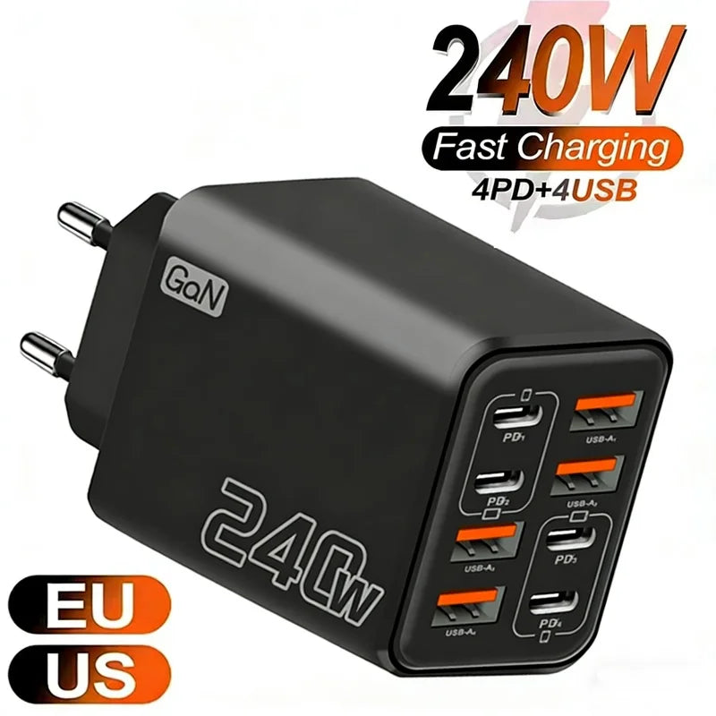 240W USB C Charger 8 in 1 Adapter